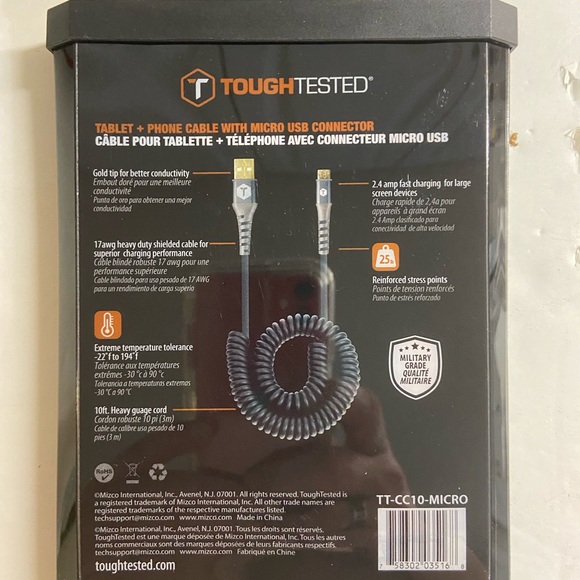 NEW Tough Tested Charger/Sync Cable/ Android/Kindle/Microsoft - Picture 2 of 2